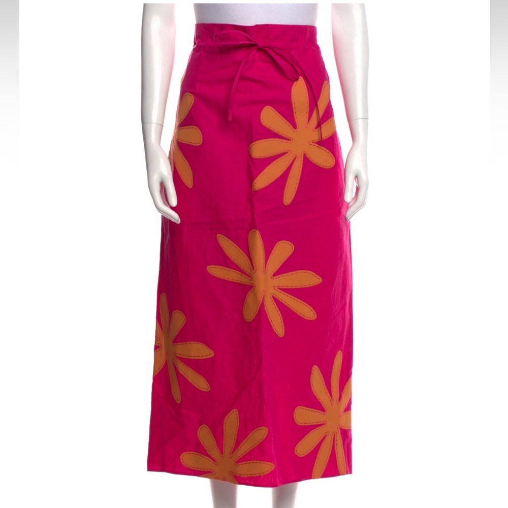 Jacquemus linen midi skirt